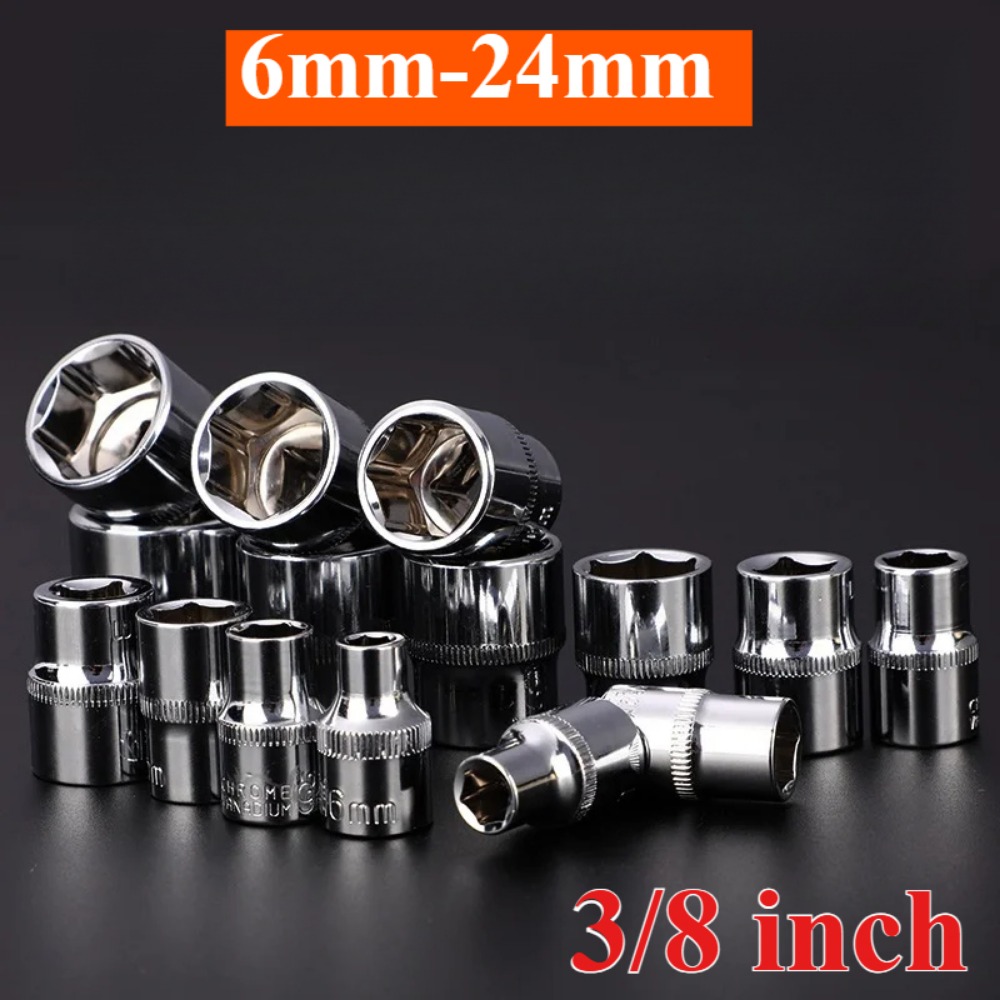 Workshop Hand Tools - 3/8 Short Socket 6-24mm External Hex