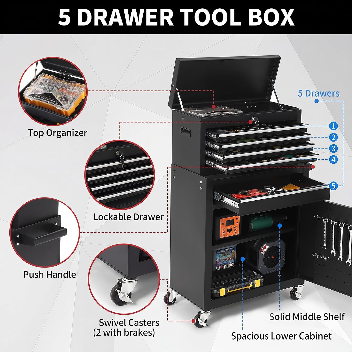 5 Drawer Rolling Tool Cabinet  - đánh giá và giá Special Workshop Tools